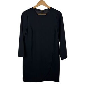 J Crew Womens Black Sheath Dress Sz 4 Career Office Neutral Minimalist Old Money